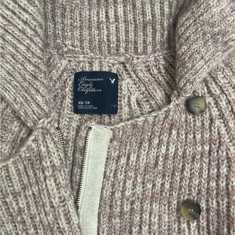 American Eagle Outfitters Purple Heavy Knit Zippered Cardigan - Picture 11 of 11